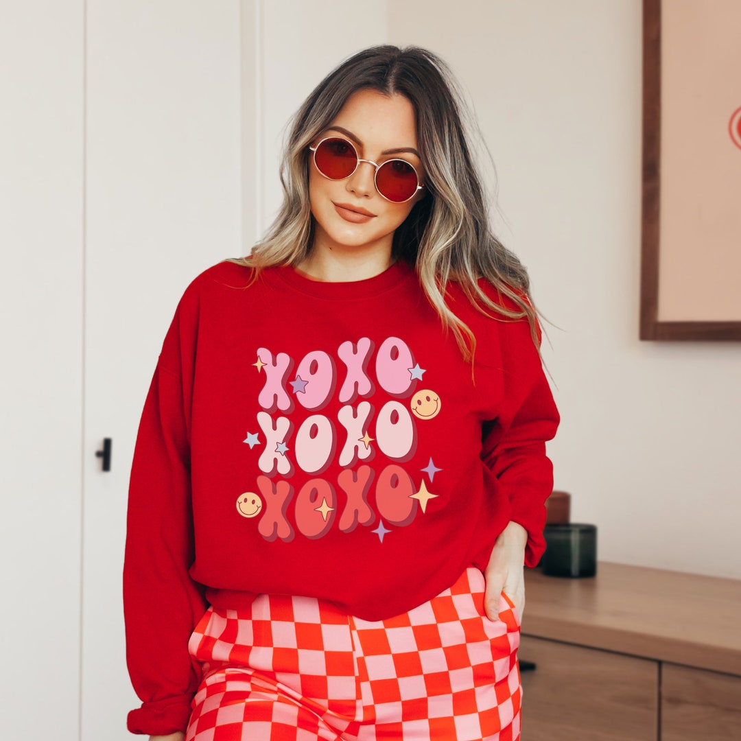 Xoxo Valentine Sweatshirt, Xo Valentine's, Retro Valentine, Sweatshirt For Valentines, Unisex Valentine, Trendy Valentines Sweatshirt
