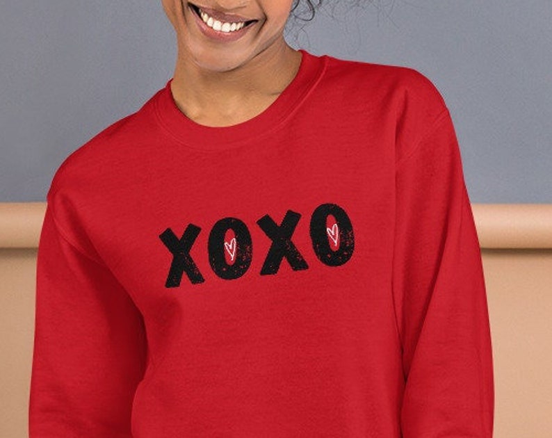 Xoxo Valentine's Day Sweatshirt, Love Shirt, Women's Sweatshirt, Fun Valentine Sweatshirt, Unisex Sweatshirt - Image 2