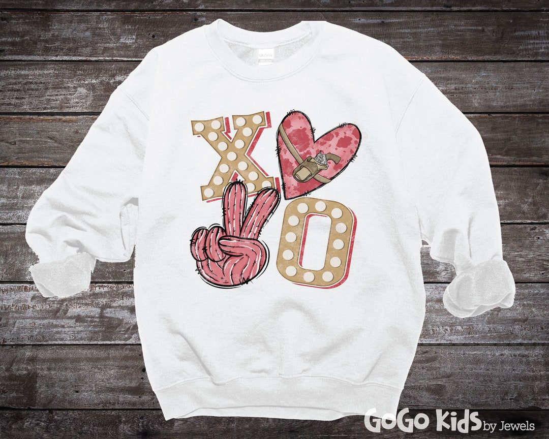 Xoxo Western Valentines Day Sweatshirt, Country Western Valentine Crewneck, Valentine's Day Pullover For Cowgirl