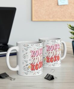 Xoxo Xoxo Xoxo Coffee Mug, Love Is In The Air, Pink Mug, Coffee Is My Valentine, Valentine Mug, Valentine Ceramic Mug