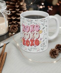 Xoxo Xoxo Xoxo Coffee Mug, Love Is In The Air, Pink Mug, Coffee Is My Valentine, Valentine Mug, Valentine Ceramic Mug
