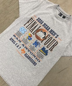 Y2K 2008 NCAA Final Four T-Shirt Sweatshirt Pullover Hoodie Reprinted Full Color Full Size Gift For NCAA Fans