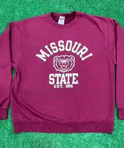 Y2K Missouri State Bears T-Shirt Sweatshirt Pullover Hoodie Reprinted Full Color Full Size Gift For NCAA Fans