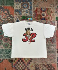 Y2K Vintage Style NBA Reebok Miami Heat Shaquille O’Neal Tshirt Hoodie Crewneck Sweatshirt Reprinted Full Color Full Size Gifts for NBA Fans