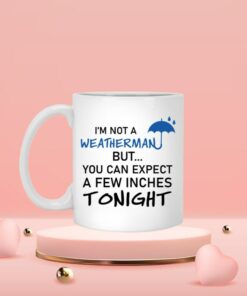 You Can Expect A Few Inches Tonight Valentine Mug, Weatherman Valentine Mug, Naughty Valentine Mug, Funny Valentine Mug