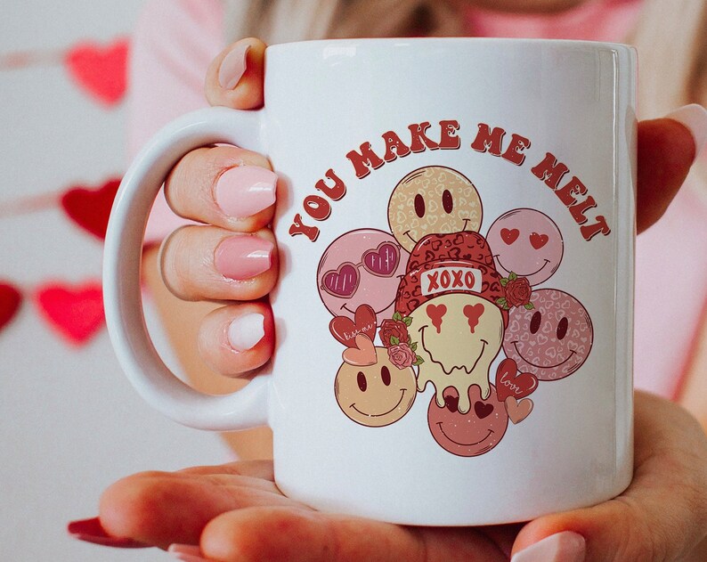 You Make Me Melt, You Make Me Melt Valentines Day, Valentines Day Mug, Retro Valentines Day Mug, Retro Vday Mug