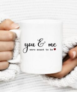You and Me Valentine Mug, Minimalist Valentine Coffee Mug, Gift For Her or Him