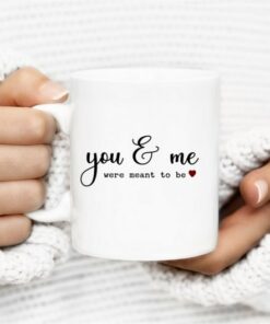 You and Me Valentine Mug, Minimalist Valentine Coffee Mug, Gift For Her or Him