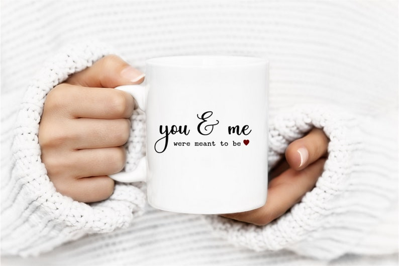 You and Me Valentine Mug, Minimalist Valentine Coffee Mug, Gift For Her or Him