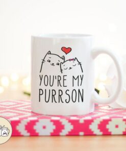 You're My Purrson, Cute Cat Lovers Mug, Gift For Girlfriend, Gift For Boyfriend, Wife Mug, Cat Mug, Love Mugs, Christmas Gift