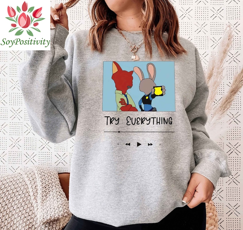 Zootopia Playlist Crewneck Sweatshirt, Animal Kingdom Shirt, Disney Family Shirts, Disney Shirt For Men Women and Kids