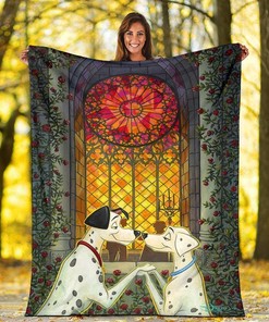 1 Dalmatian In Love Sherpa Fleece Blanket Gifts for Family, for Couple