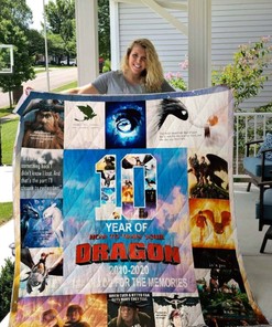 10 Year Of How To Train Your Dragon Quilt Blanket