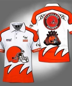 100th Nfl Cleveland Browns For Football Fan 3D All Over Print Polo Shirt