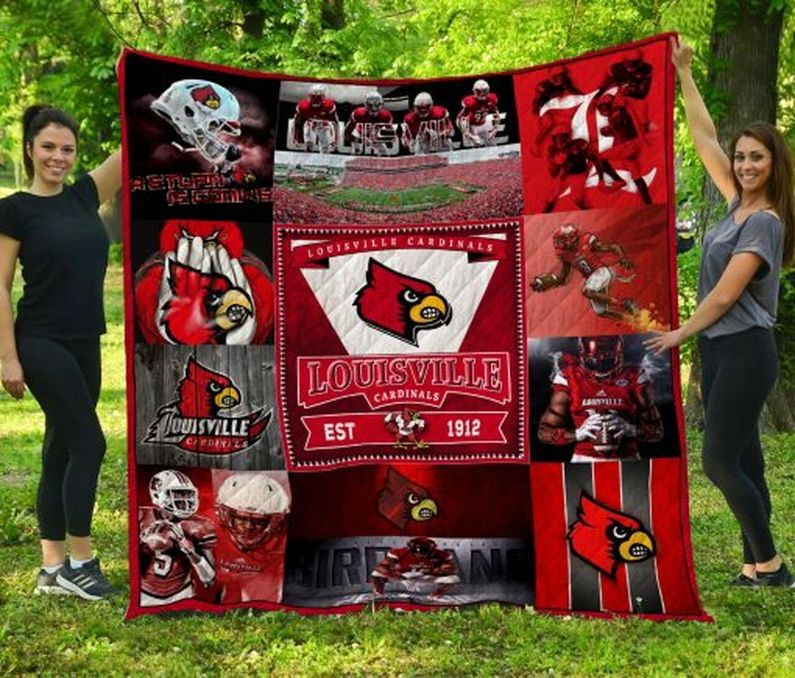 12 Ncaa Louisville Cardinals Collection Love Quilt Blanket Bedding Set