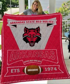 14 Ncaa Arkansas State Red Wolves CollectionCombined Quilt Blanket Bedding Set