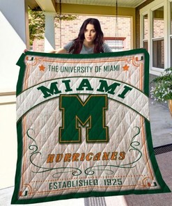 15 Ncaa Miami Hurricanes Collection Great Love Quilt Blanket Bedding Set