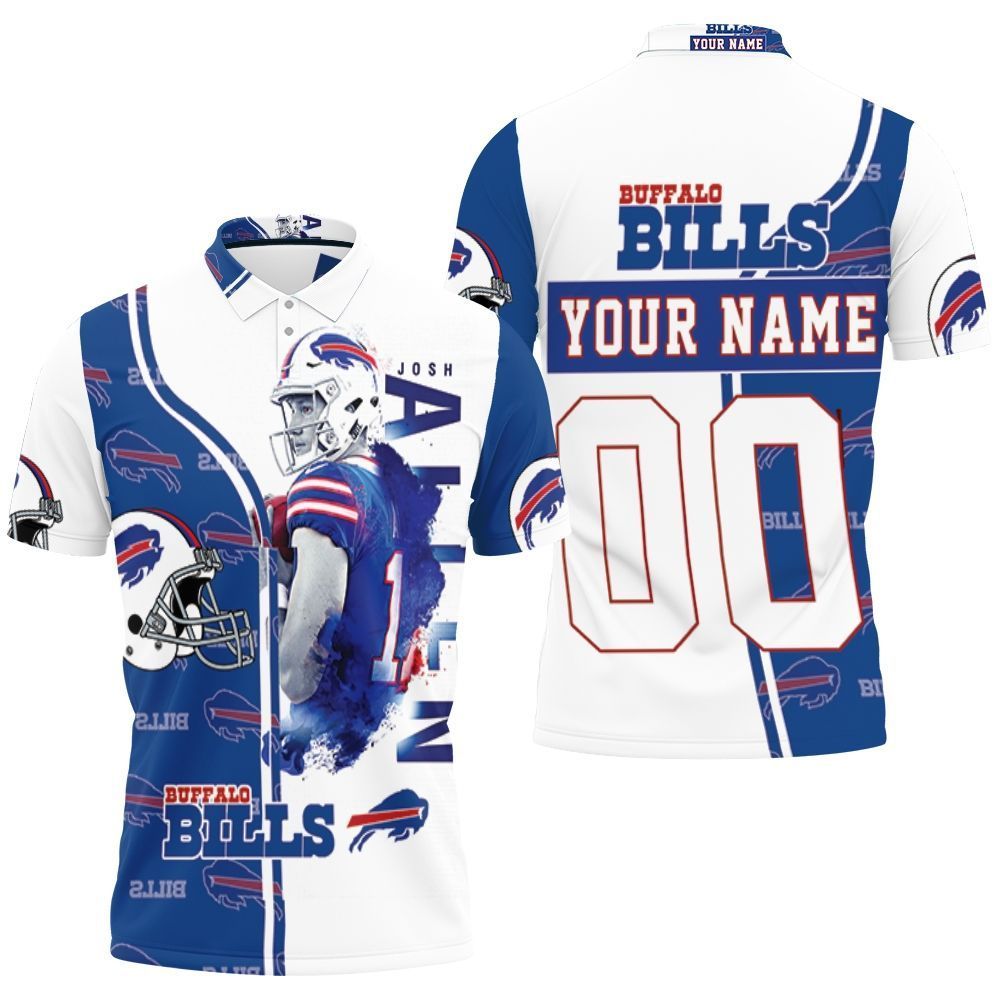 17 Josh Allen 17 Buffalo Bills Great Player 2020 Nfl Season White Blue Personalized Polo Shirt All Over Print Shirt 3d T-shirt