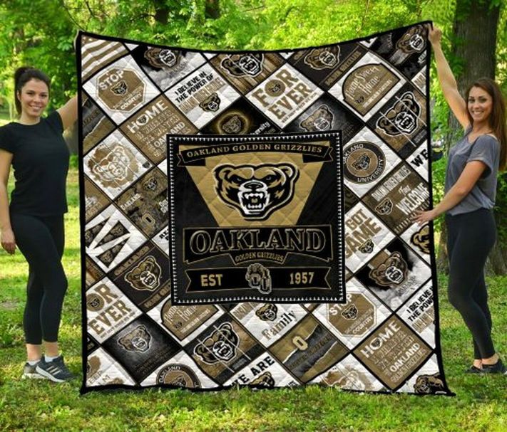 17 Ncaa Oakland Golden Grizzlies Collection Collected Quilt Blanket Bedding Set
