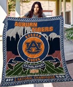 2 National Champions Ncaa Auburn Tigers Collected Quilt Blanket Bedding Set