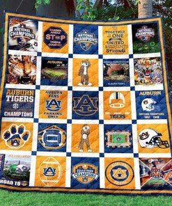 2019 Champions Ncaa Auburn Tigers Quilt Blanket Bedding Set