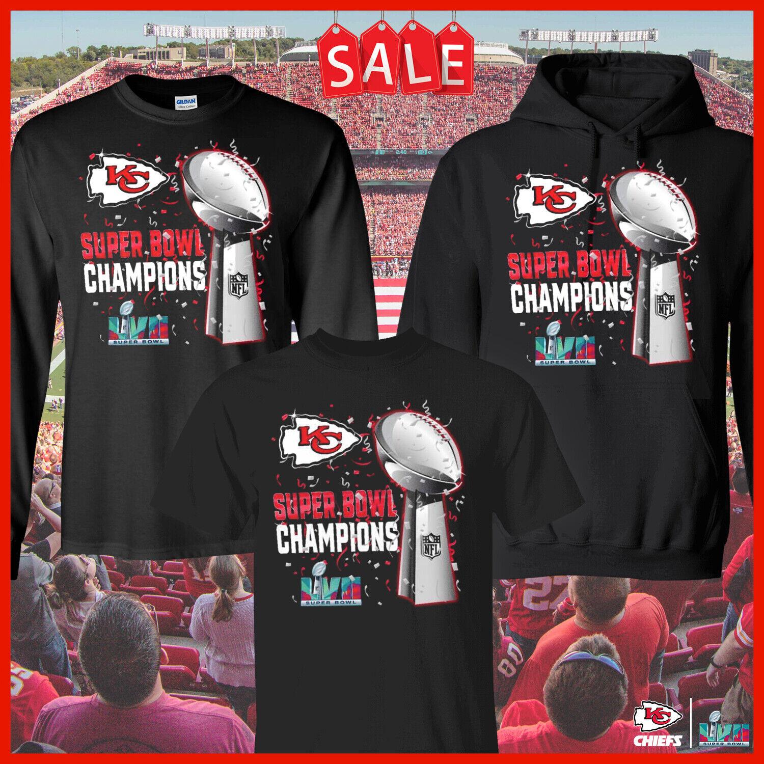 2023 Super Bowl LVII Kansas City Chiefs Champions Football T-shirt For Fan #10