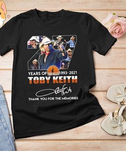27 Years Of Toby Keith 1993-2021 Toby Keith Thank You For The Memories T-Shirt