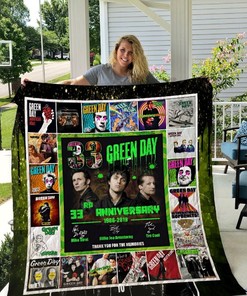 33rd Anniversary Green Day Band Quilt Blanket Bedding Set