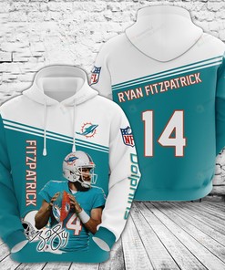 3D Hoodie Miami Dolphins Nfl Fitzpatrick 14 Signature Go Fins, Gift For True Fans