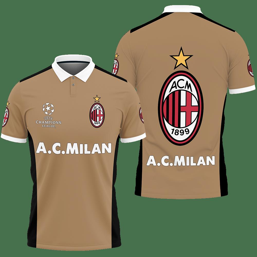 3D Printed AC Milan NQP-HT Polo Shirt Ver 1 (Brown)