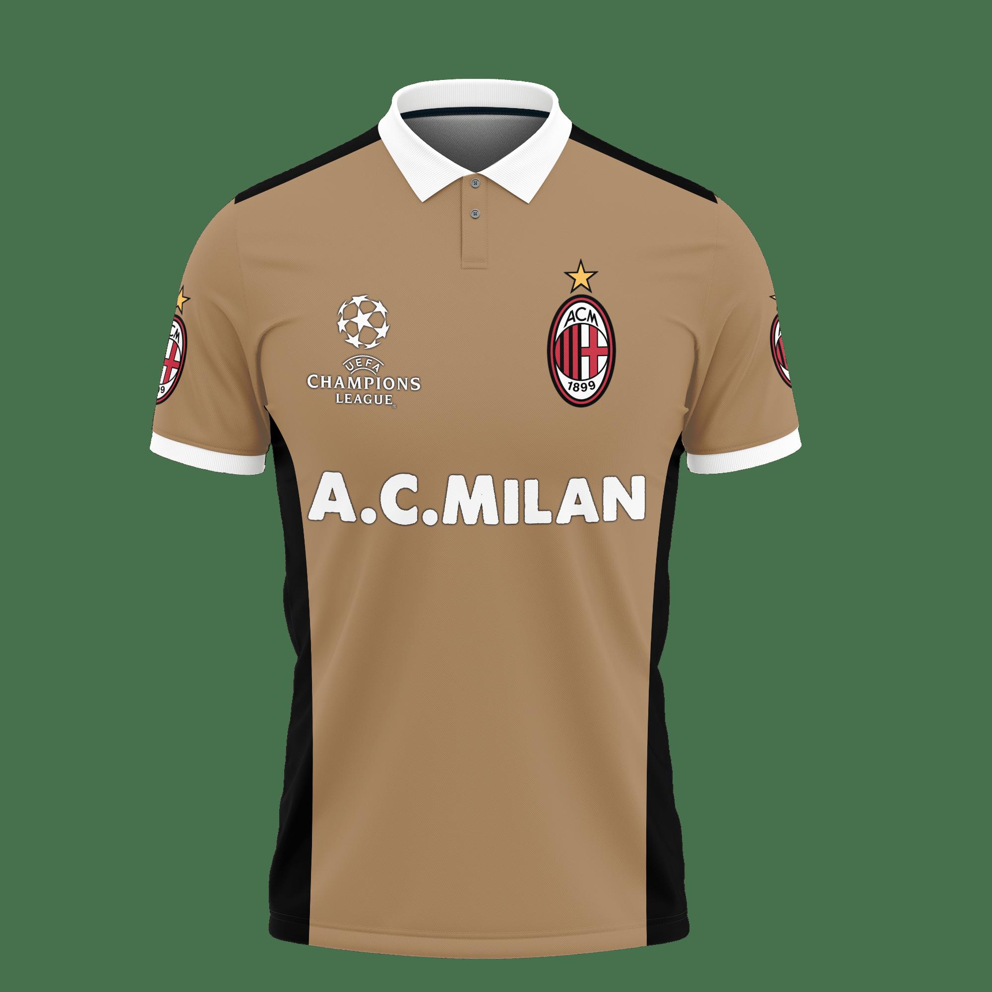 3D Printed AC Milan NQP-HT Polo Shirt Ver 1 (Brown) - Image 2