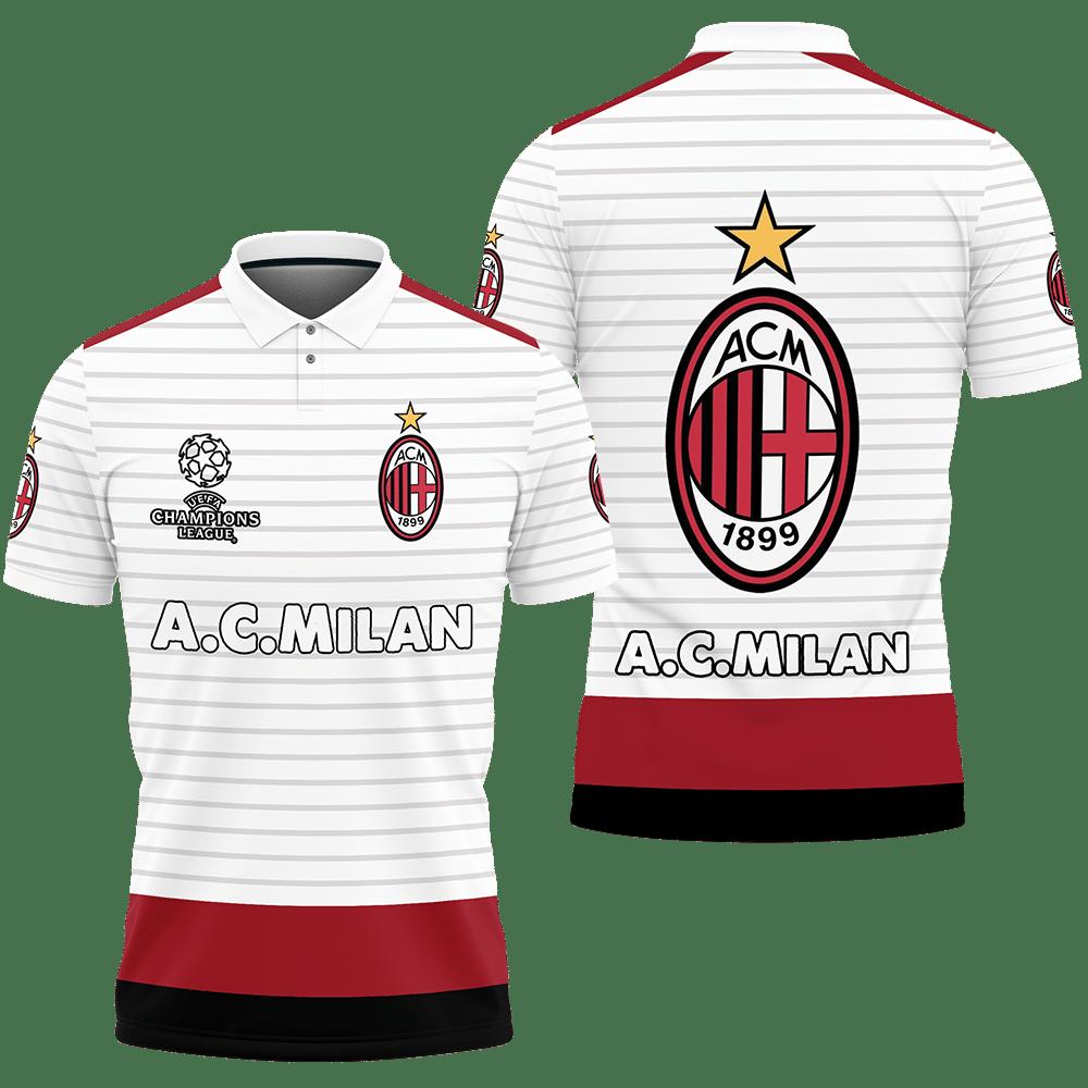 3D Printed AC Milan NQP-HT Polo Shirt Ver 1 (White)