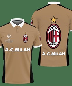3D Printed Ac Milan Nqp-Ht Polo Shirt Ver 2 (Brown)