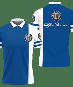 3D Printed Alfa Romeo Nct-Va Polo Shirt Ver 2 (Blue)