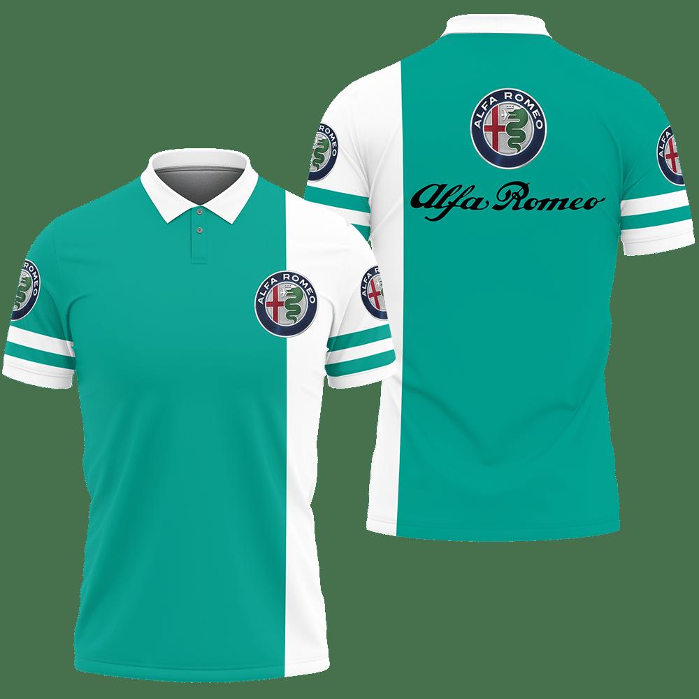3D Printed Alfa Romeo Nct-Va Polo Shirt Ver 2 (Turquoise)