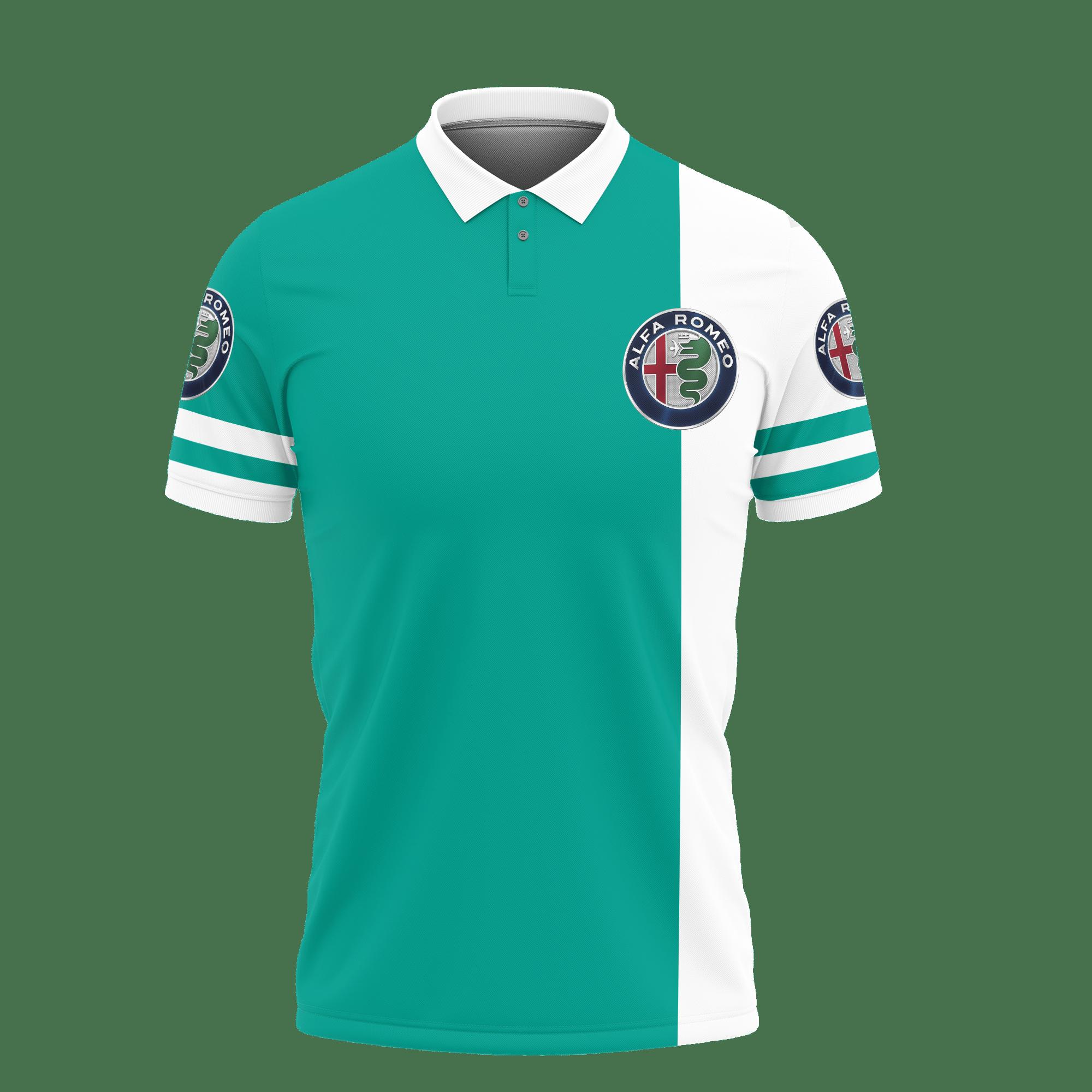 3D Printed Alfa Romeo Nct-Va Polo Shirt Ver 2 (Turquoise) - Image 2