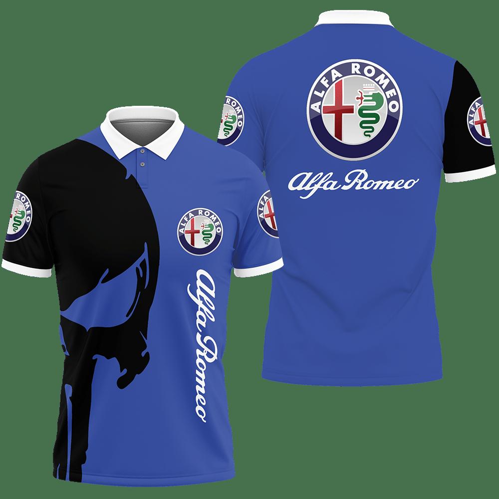 3D Printed Alfa Romeo Ttt-Hl Polo Shirt Ver 1 (Blue)