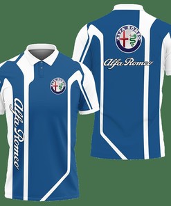 3D Printed Alfa Romeo Ttt-Hl Polo Shirt Ver 2 (Blue)
