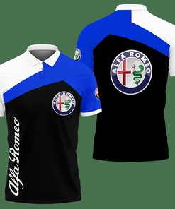 3D Printed Alfa Romeo Ttt-Ht Polo Shirt Ver 2 (Blue)