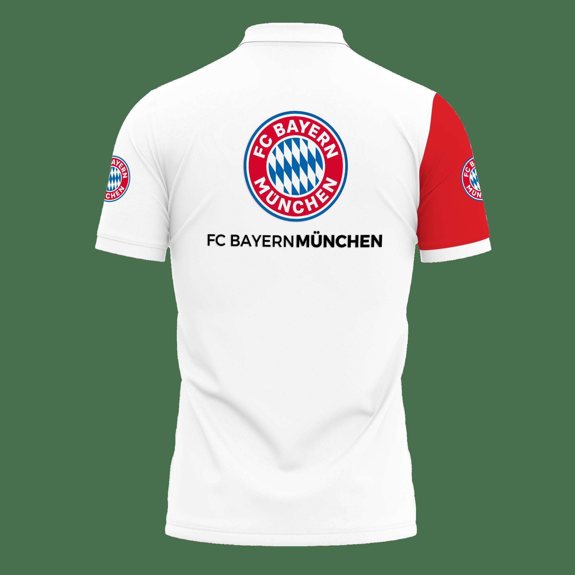 3D Printed Bayern Munchen Lph-Va Polo Shirt Ver 1 (White,Red)