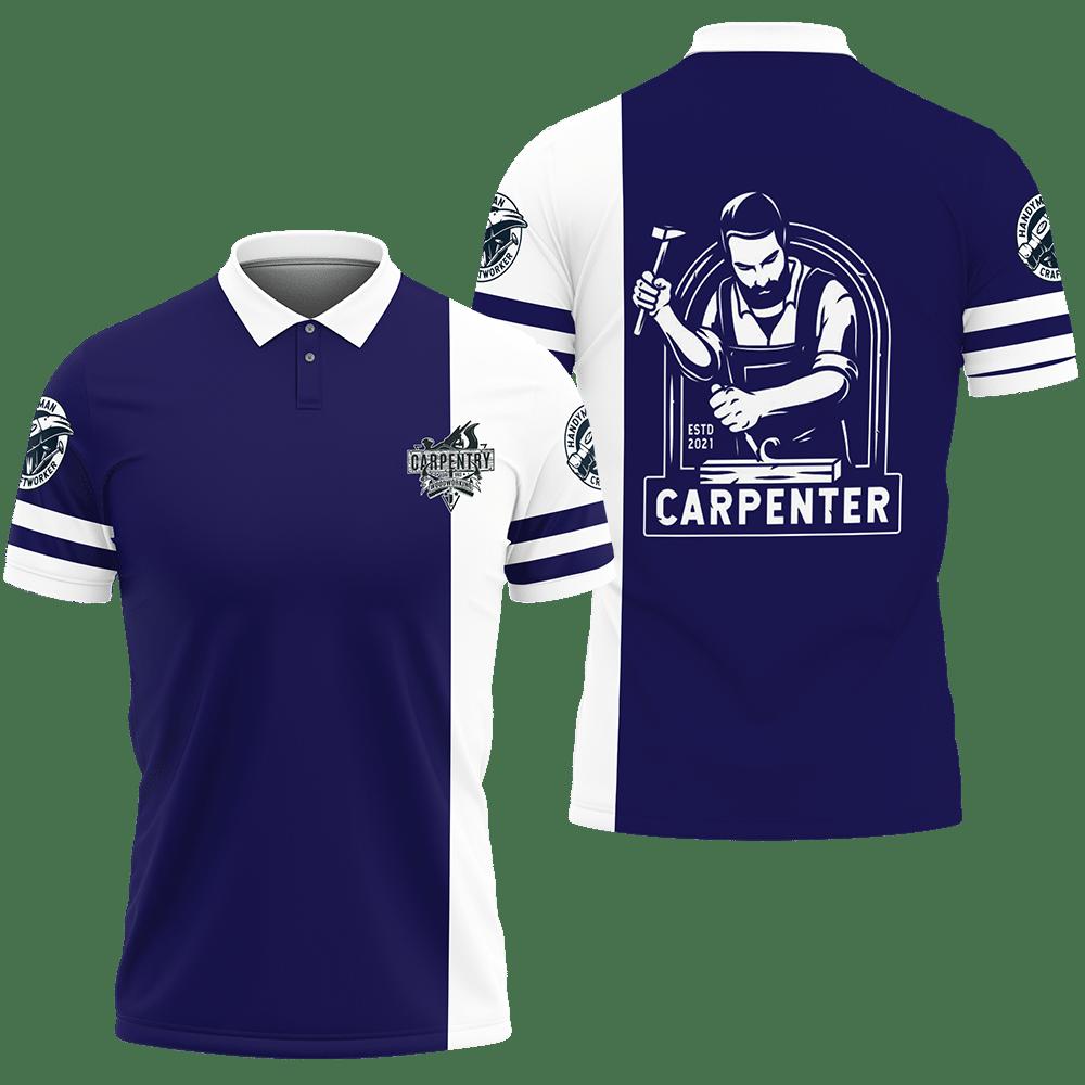 3D Printed Carpenter Tnt-Lt Polo Shirt Ver 1 (Blue)