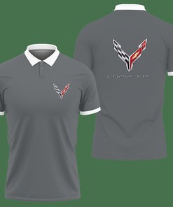 3D Printed Chevrolet Corvette NCT-NH Polo Shirt Ver 2 (Grey)