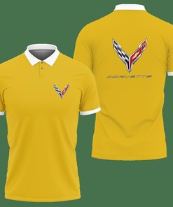 3D Printed Chevrolet Corvette NCT-NH Polo Shirt Ver 2 (Yellow)