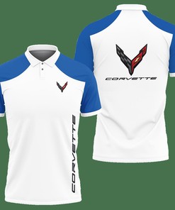 3D Printed Chevrolet Corvette c8 NCT-HT Polo Shirt Ver 2 (Blue)
