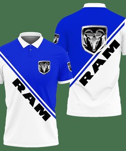 3D Printed Dodge Ram Polo Shirt Ver 2(Blue)