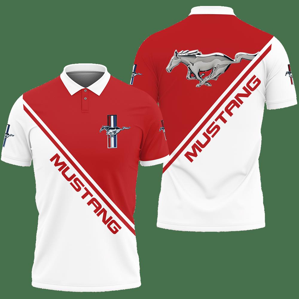 3D Printed Ford Mustang LPH-HT Polo Shirt Ver 1 (Red)