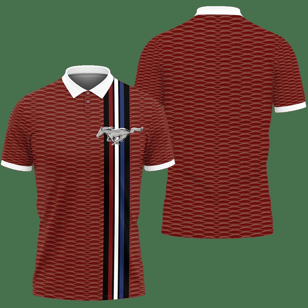 3D Printed Ford Mustang LPH-NH Polo Shirt Ver 2 (Red)