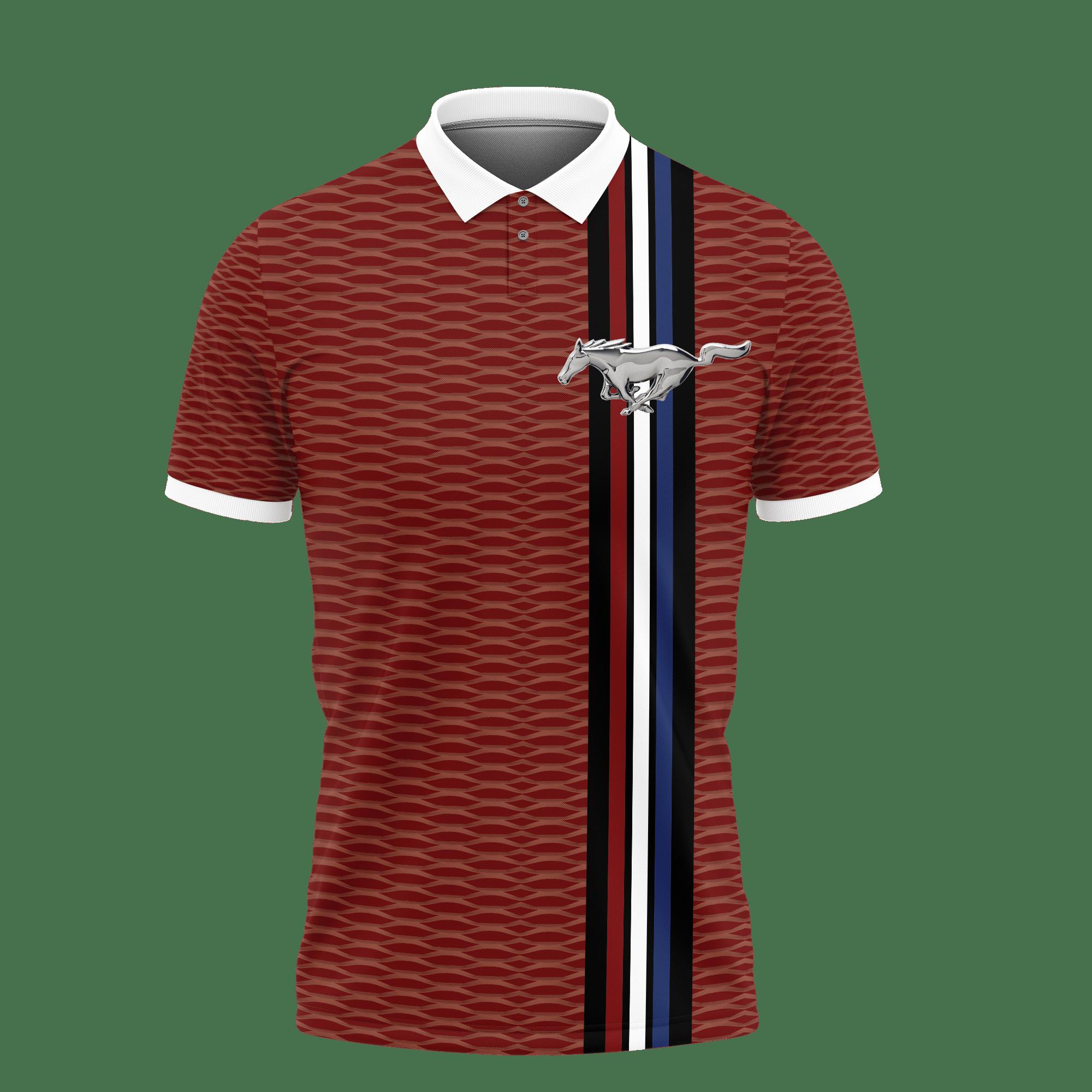 3D Printed Ford Mustang LPH-NH Polo Shirt Ver 2 (Red) - Image 2