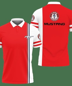3D Printed Ford Mustang PVT-VA Polo Shirt Ver 1 (Red)