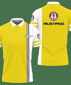 3D Printed Ford Mustang PVT-VA Polo Shirt Ver 1 (Yellow)